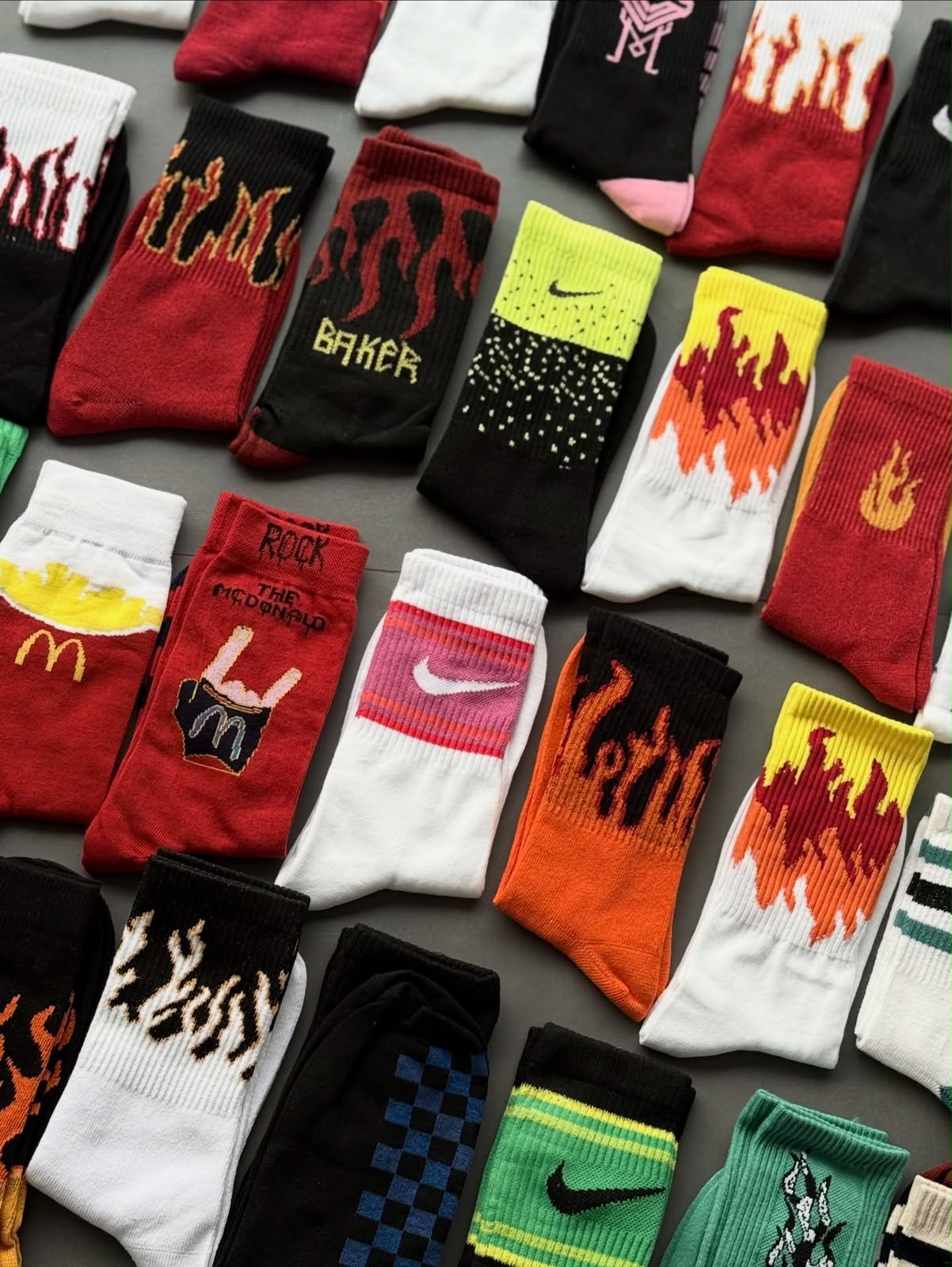 Free flame socks with shoes